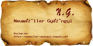Neumüller Gyöngyi névjegykártya